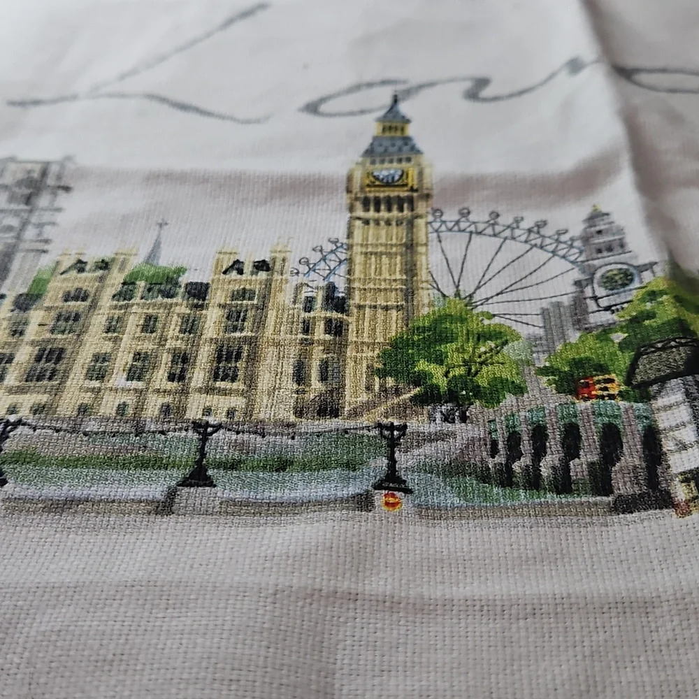 London Tea Time Towel‎ 29x28 Cotton The Dome Red Bis Ect